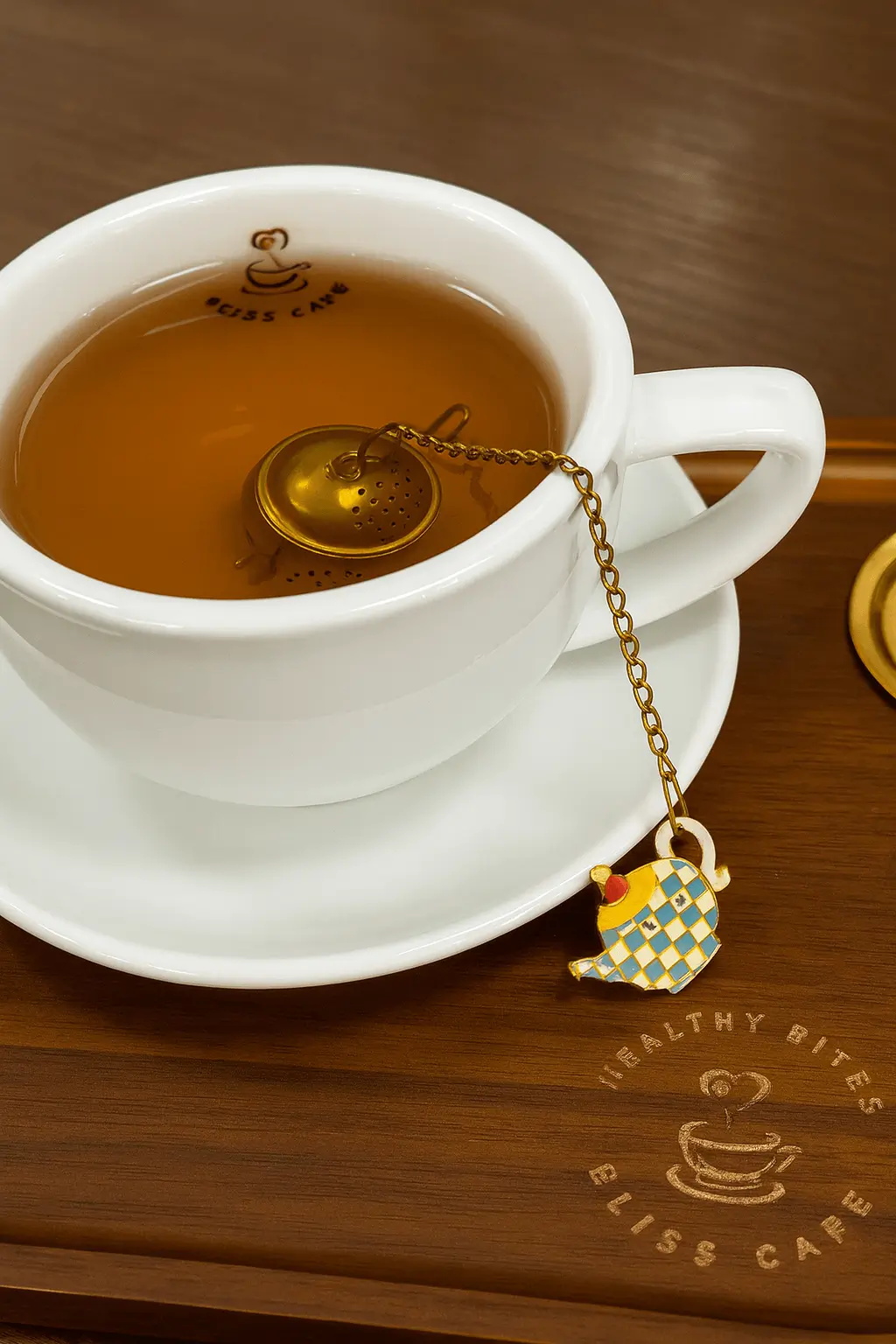 Tea with cute teapot infuser at Bliss Café, a Coffee Shop in Oviedo